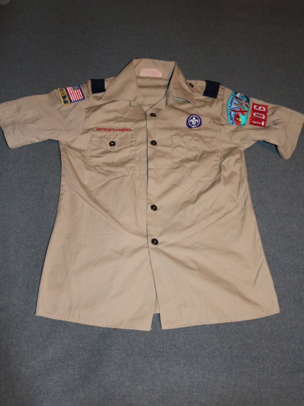 Scouting Uniform Shirt Youth Large Tan short-sleeve BSA Cub Scout